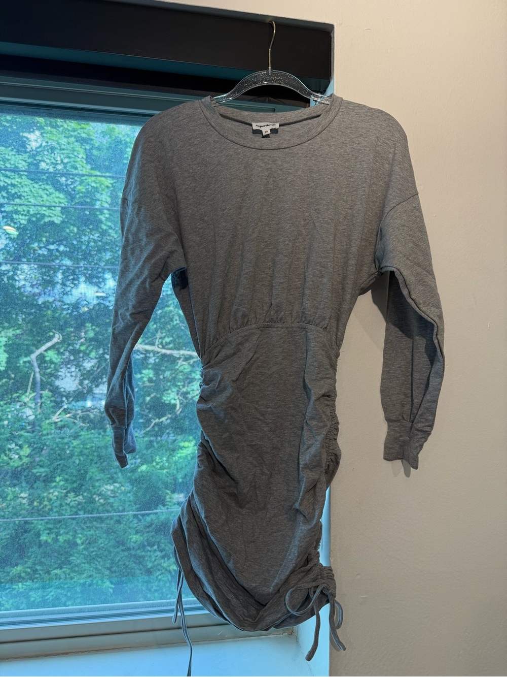 superdown grey mini ruched dress